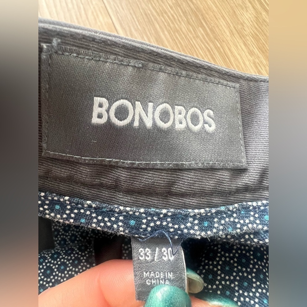 Bonobos Pants Mens 33 X 30 Gray Slim Fit Chino Flat Front Casual - Picture 4 of 6